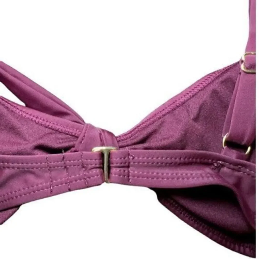 Hot Water Sugar Plum Knot Tie Adjustable Straps Bikini Top M NWT